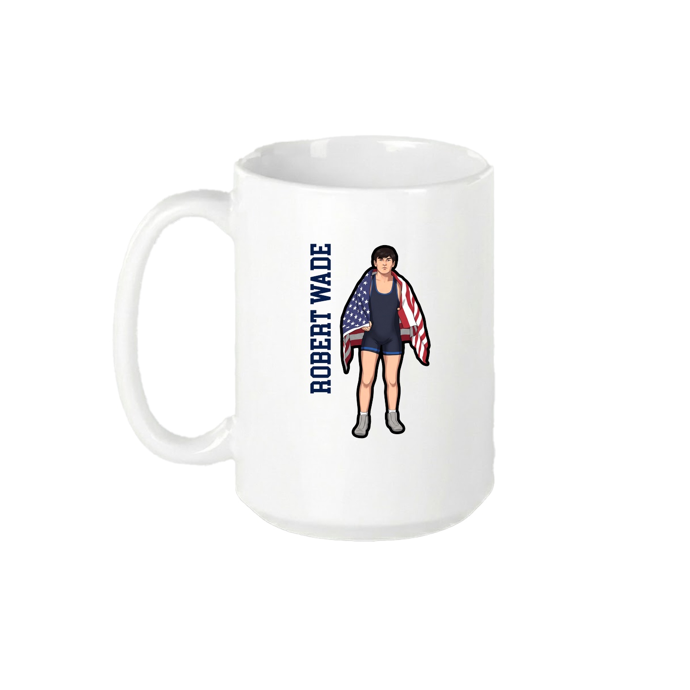 15oz Coffee Mug — Name Vertical in White
