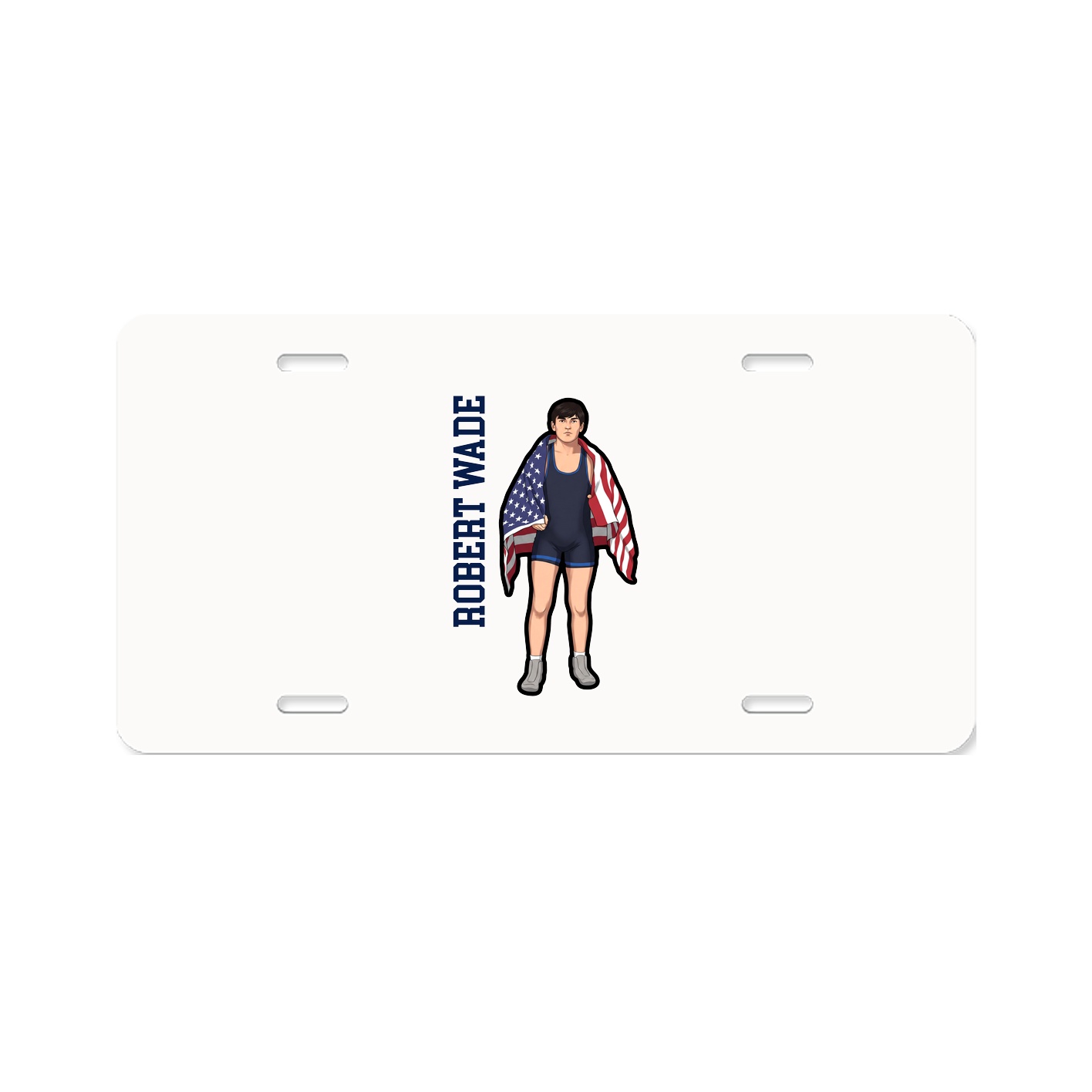 License Plate — Name Vertical in Classic