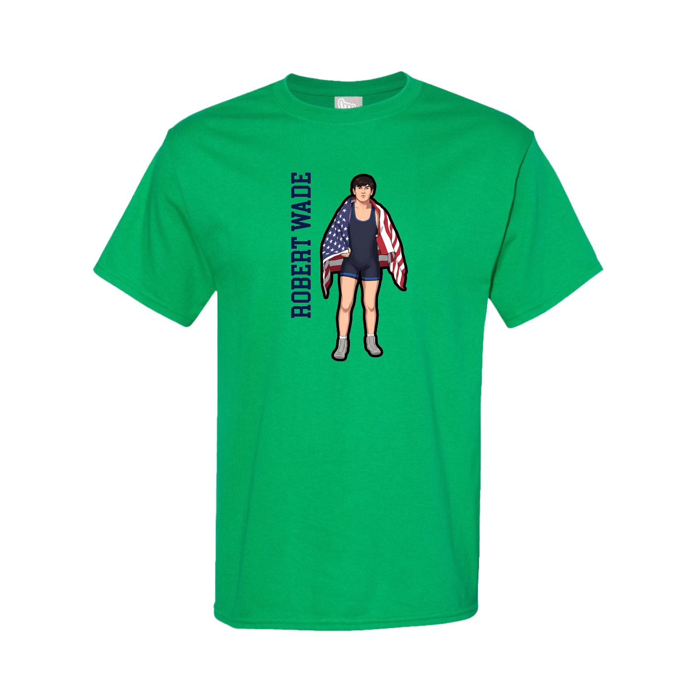 Tee — Name Vertical in Green