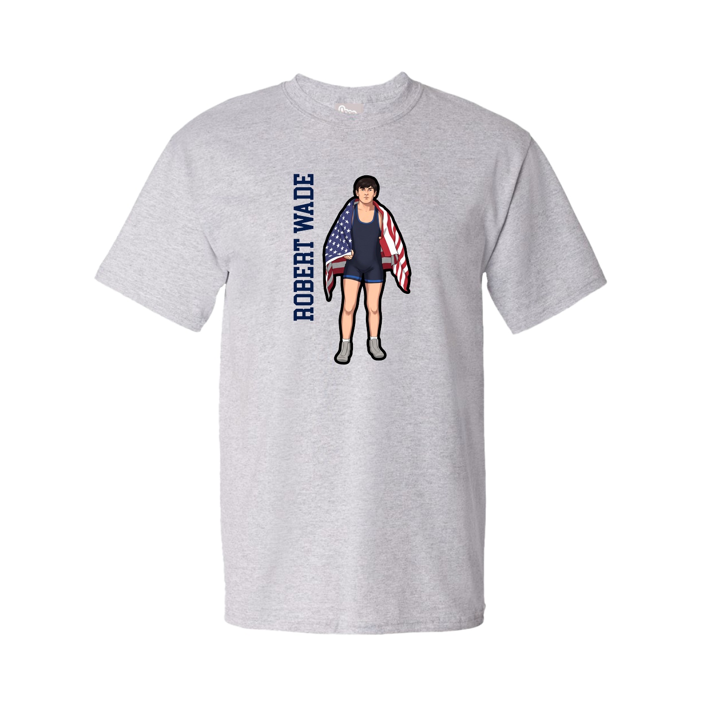 Tee — Name Vertical in Grey