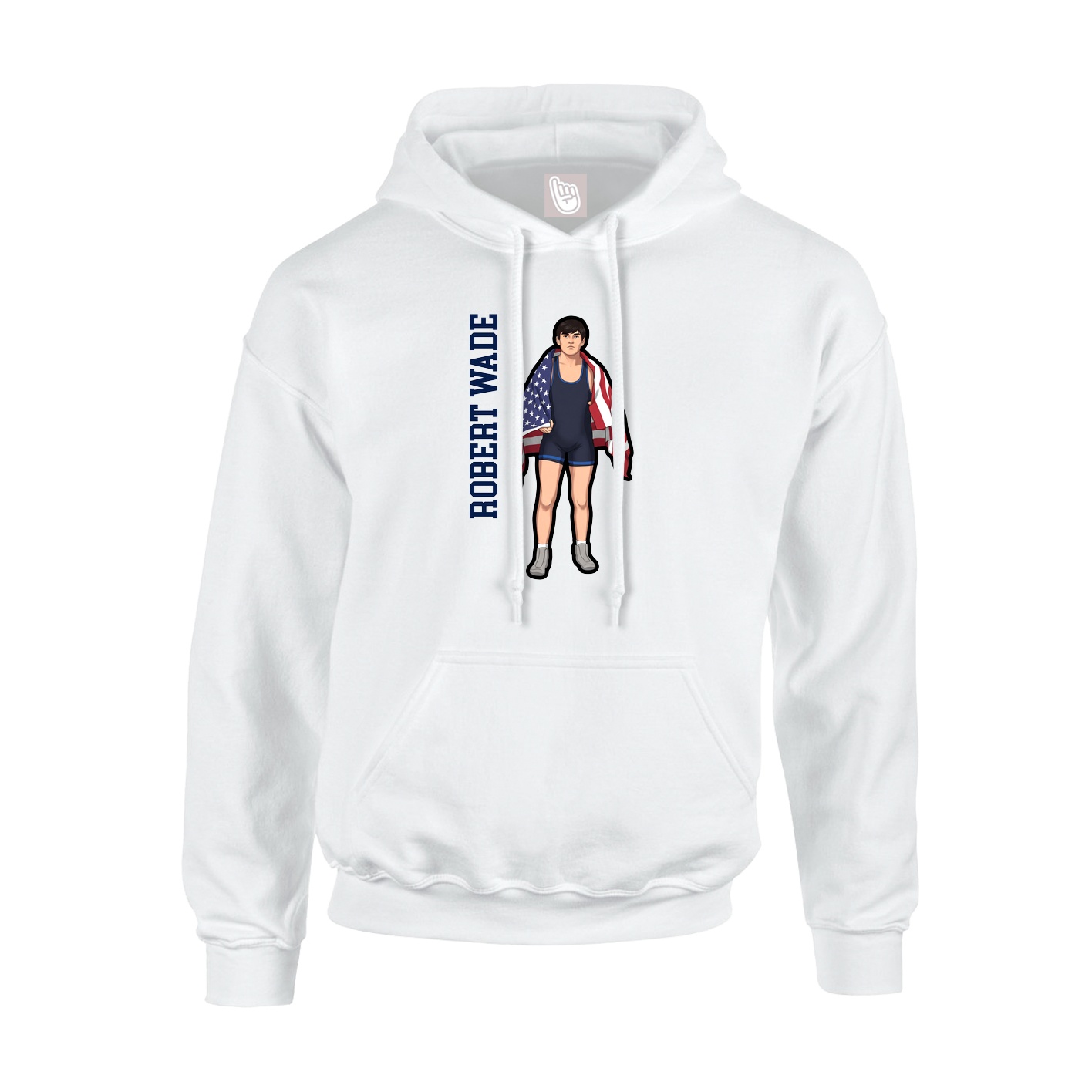 Youth Hoodie — Name Vertical in White
