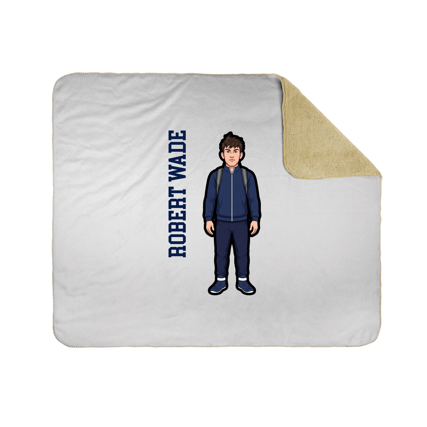 Throw Blanket — Name Vertical in White