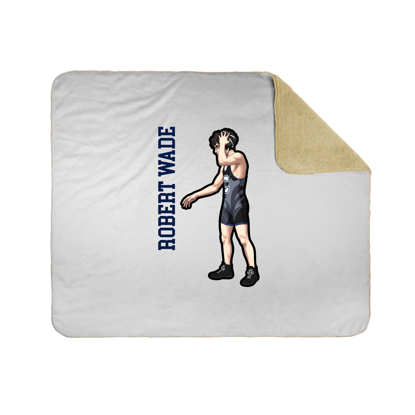 Throw Blanket — Name Vertical in White