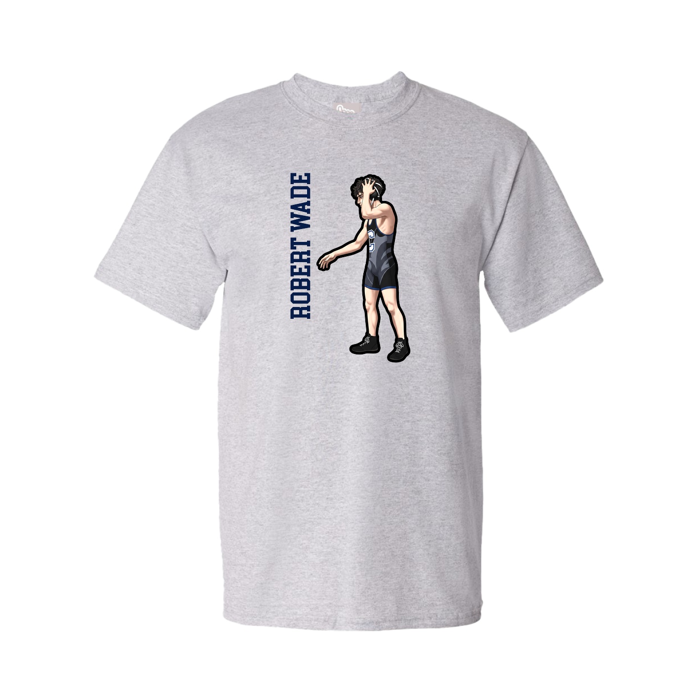 Tee — Name Vertical in Grey