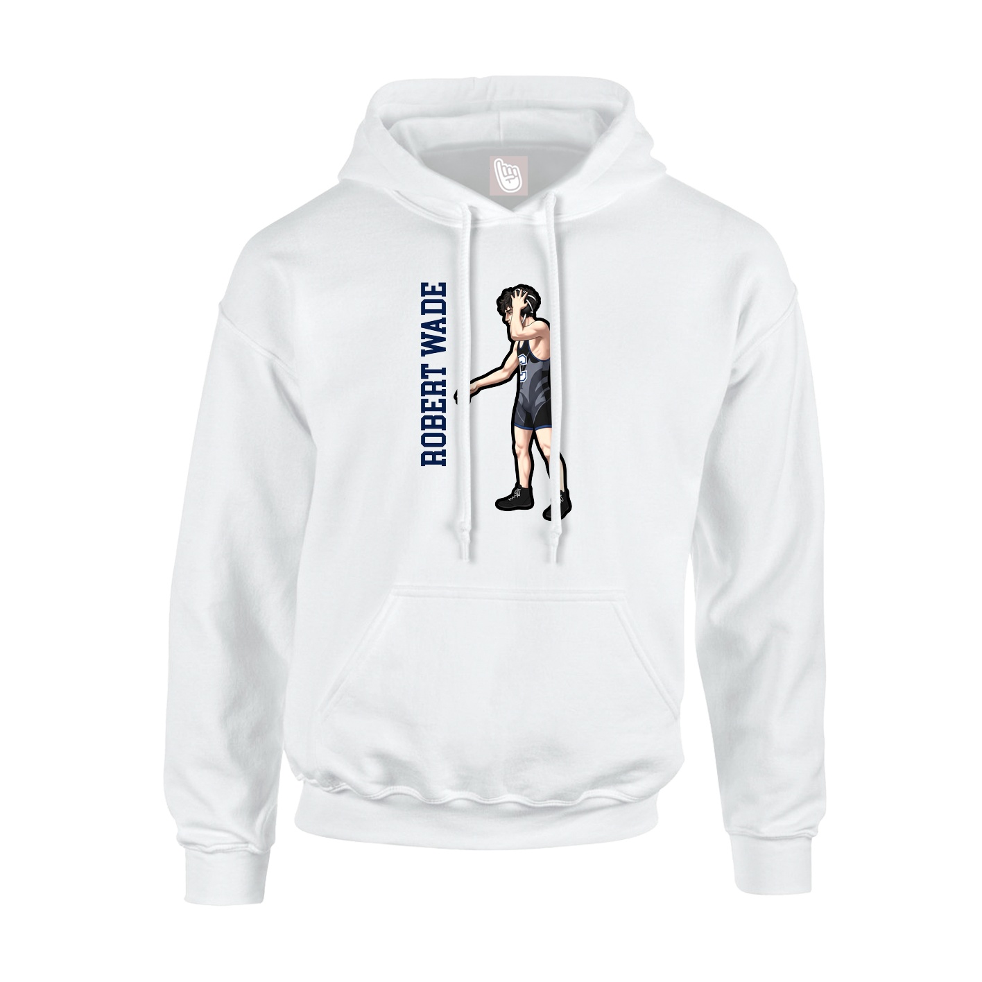 Youth Hoodie — Name Vertical in White