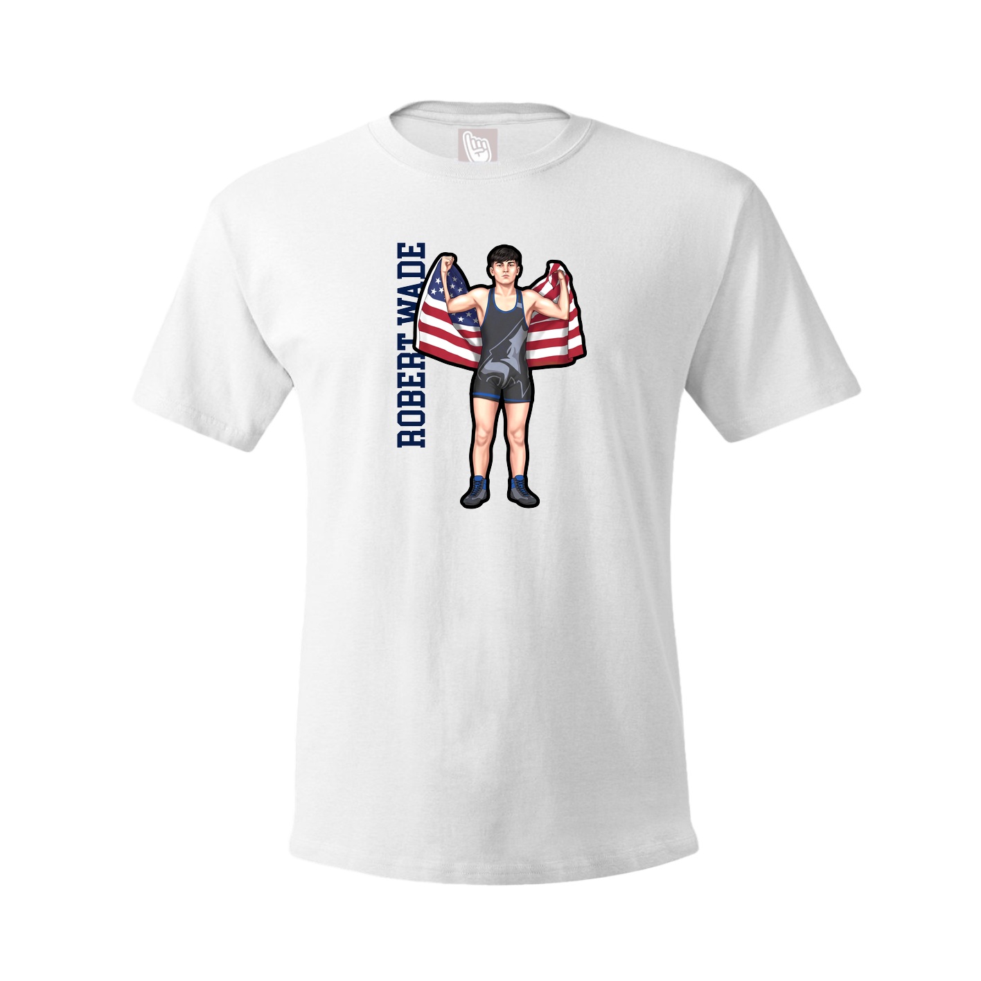 Tee — Name Vertical in White
