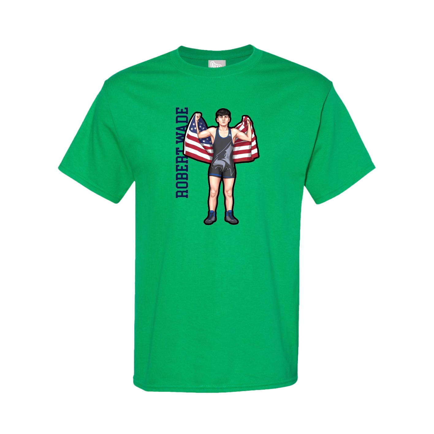 Youth Tee — Name Vertical in Green