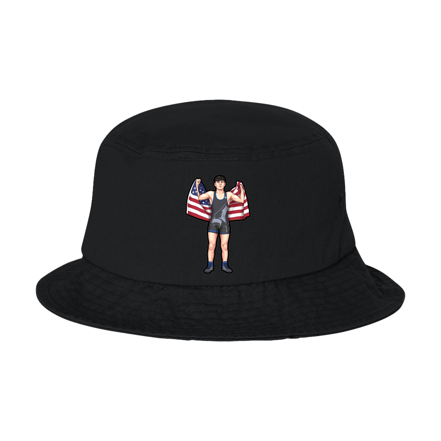 Bucket Cap — Name Vertical in Black