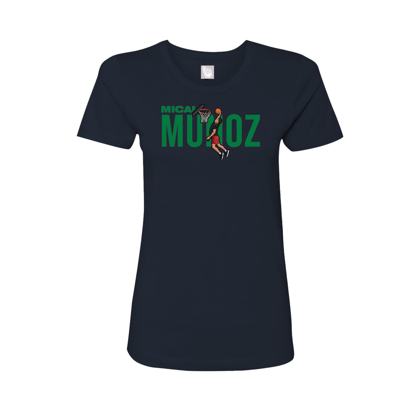 Fitted Women's Tee — Player Name in Navy