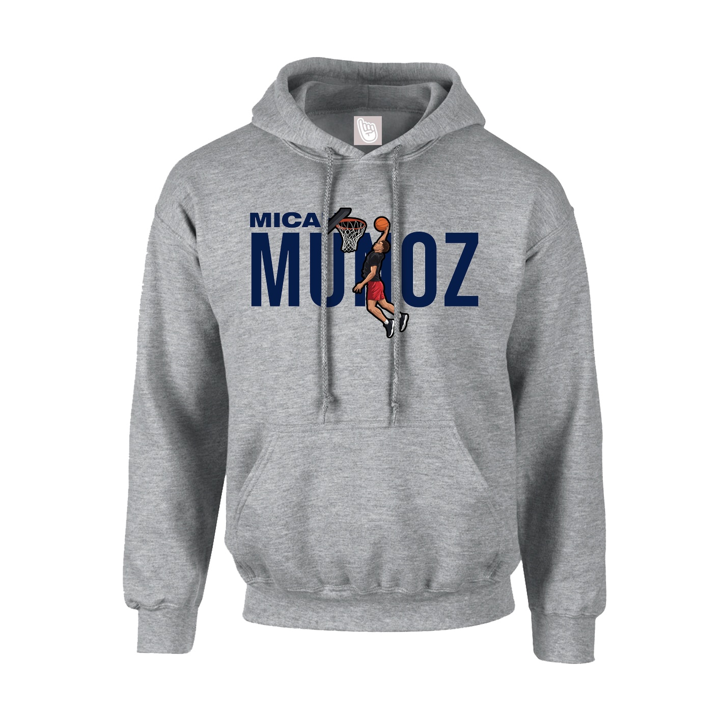 Hoodie — Player Name in Grey