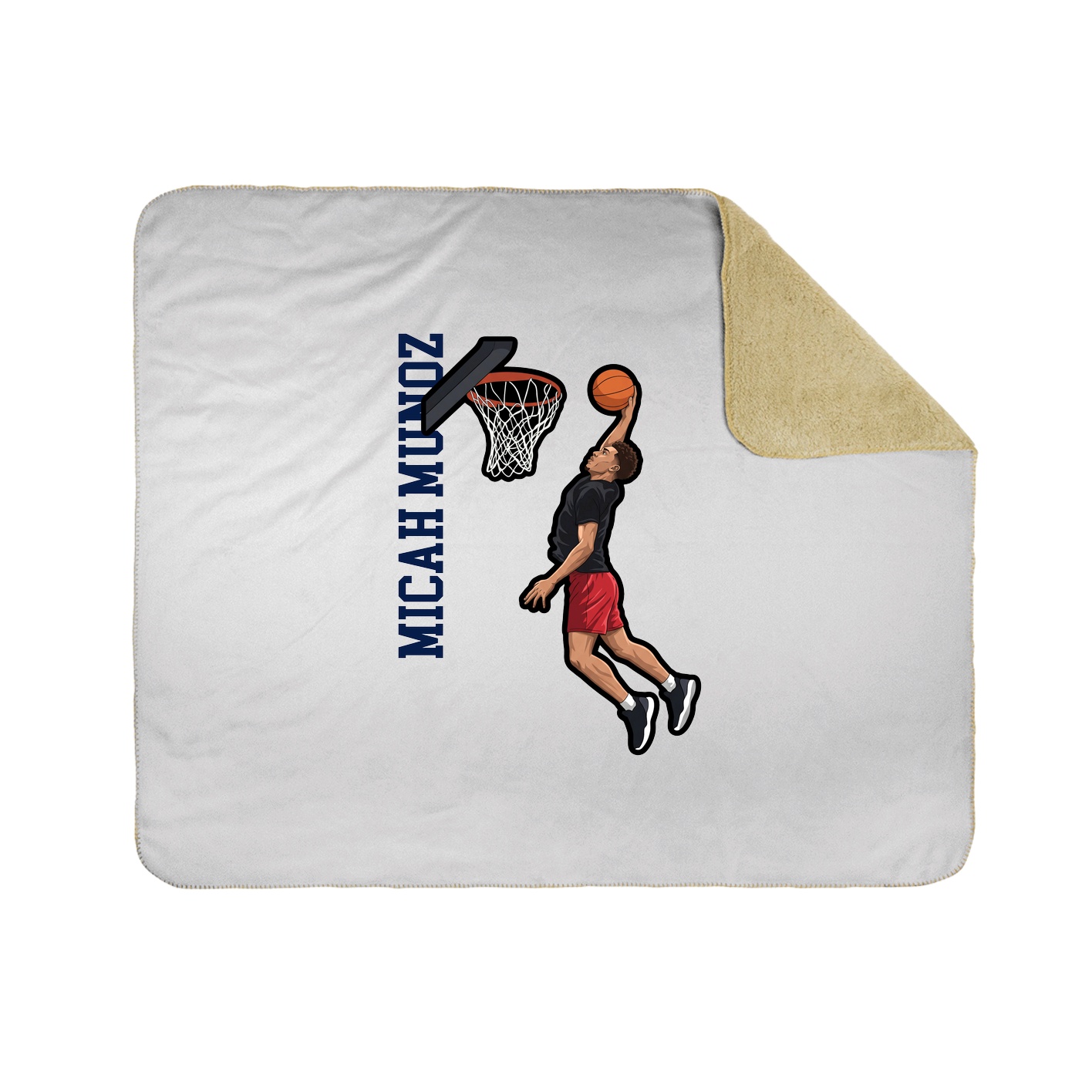 Throw Blanket — Name Vertical in White