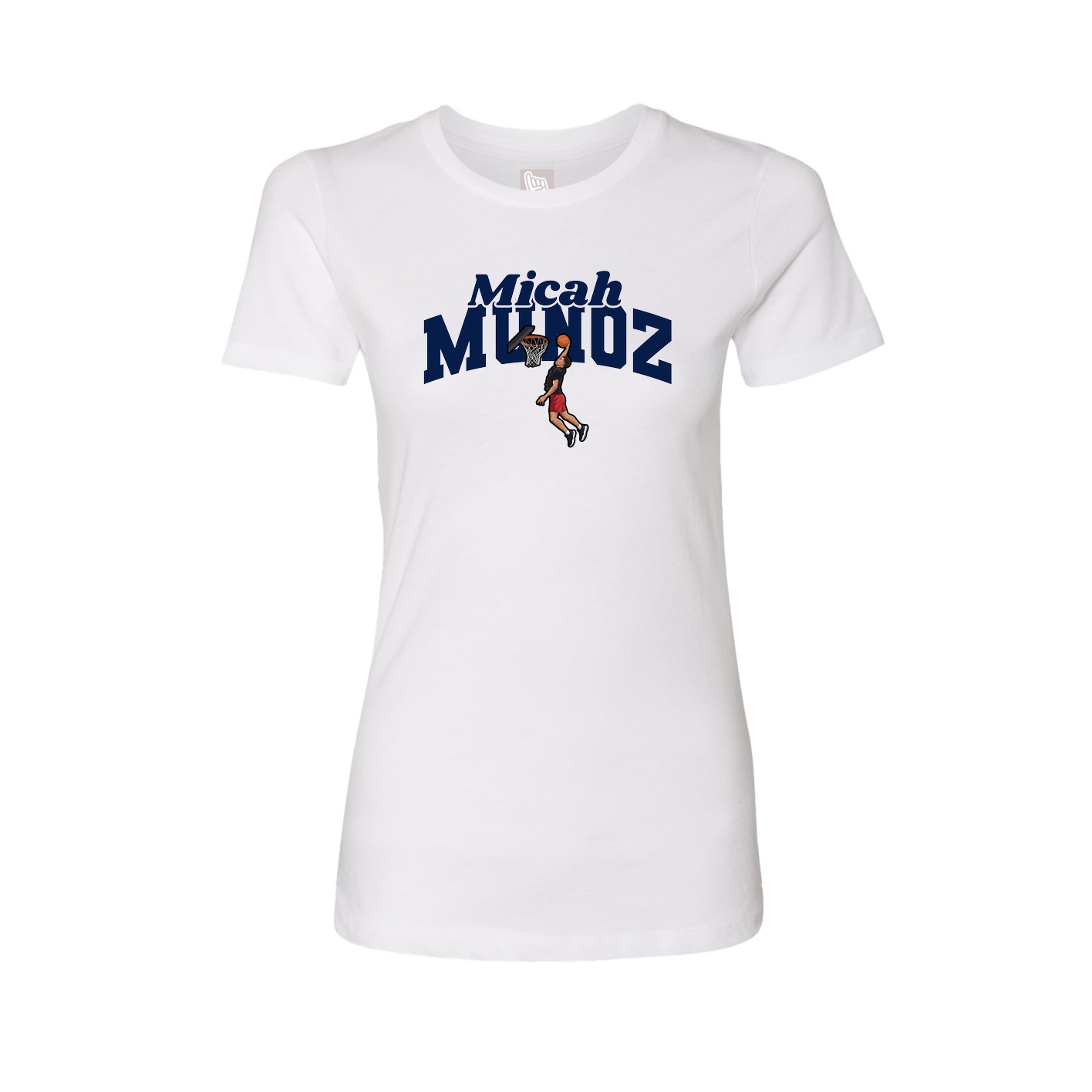 Fitted Women's Tee — Signature Arch in White