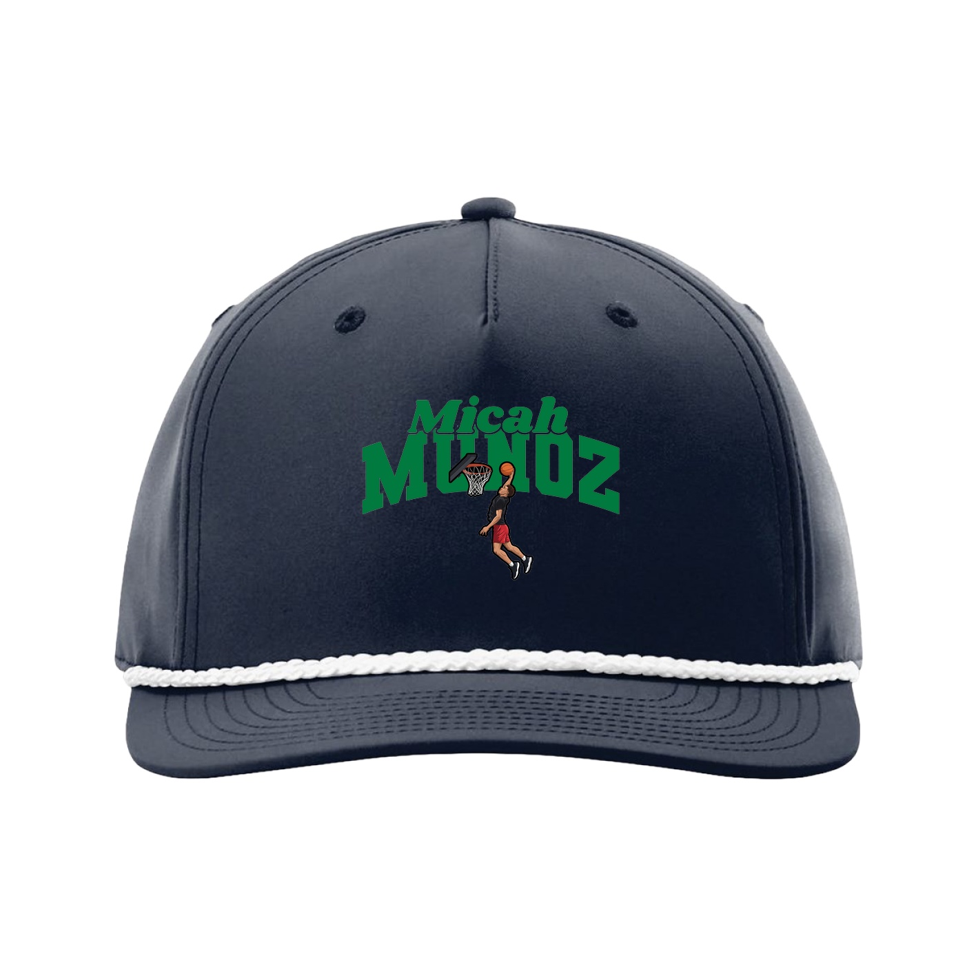 Five-Panel Classic Rope Cap — Signature Arch in Navy