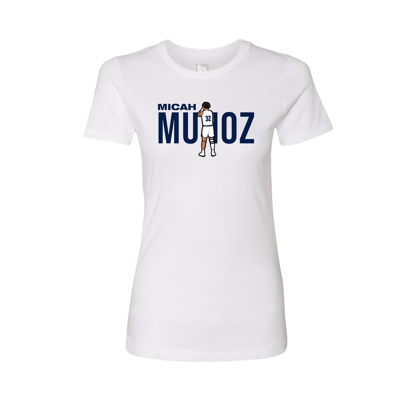 Fitted Women's Tee — Player Name in White