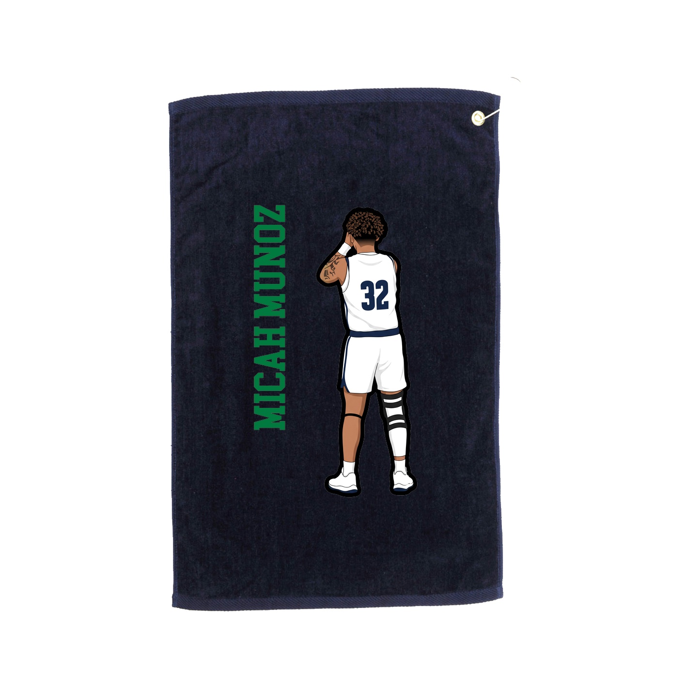 Golf Towel — Name Vertical in Navy