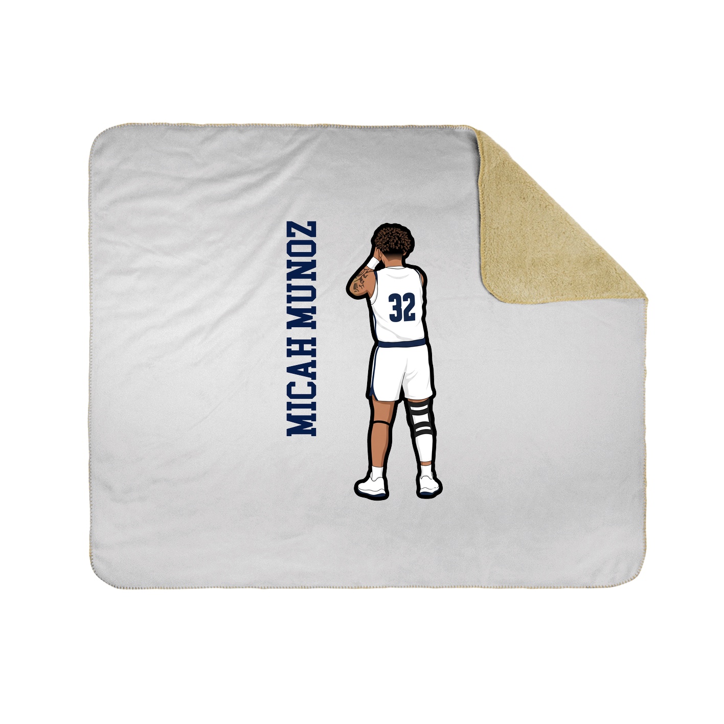 Throw Blanket — Name Vertical in White