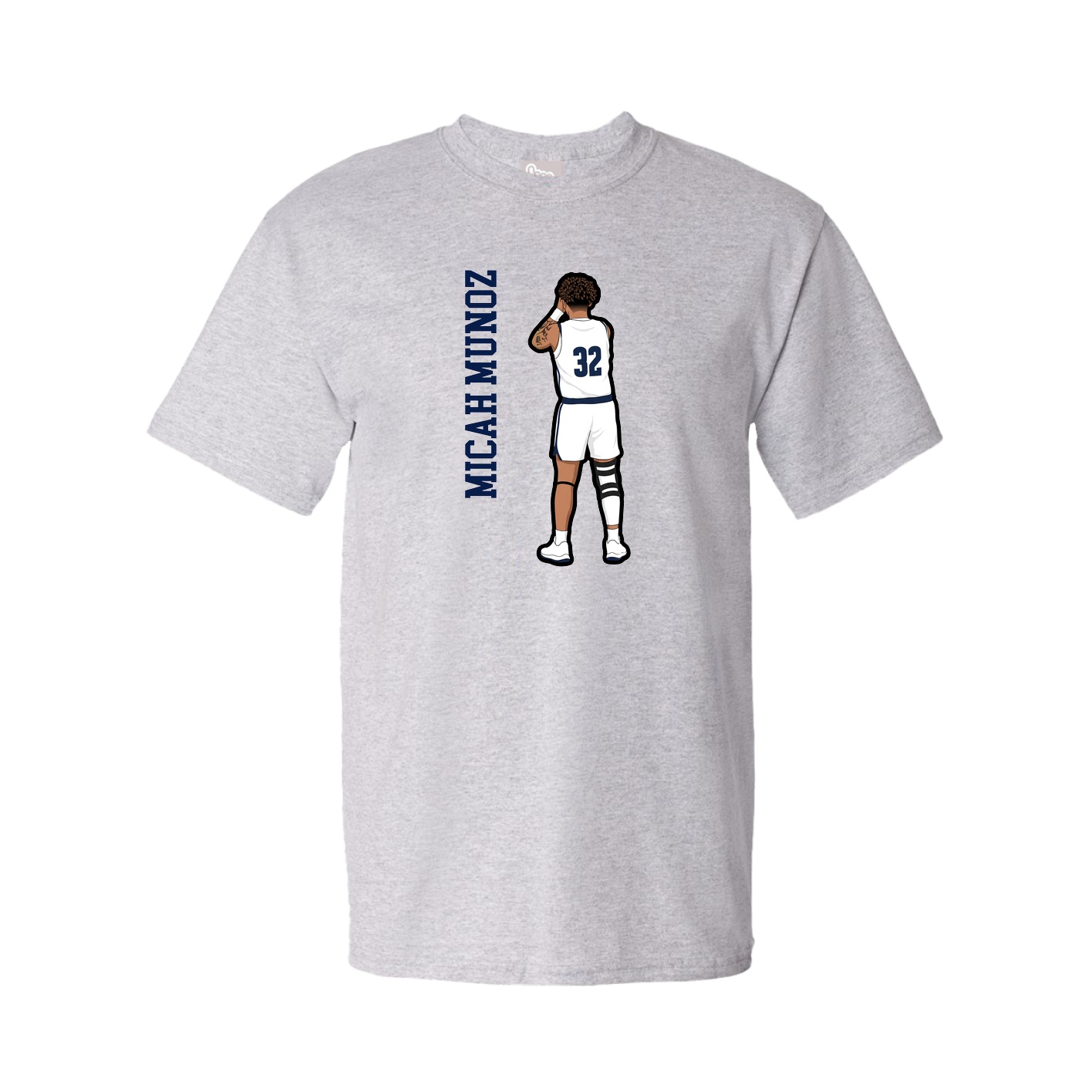 Youth Tee — Name Vertical in Grey