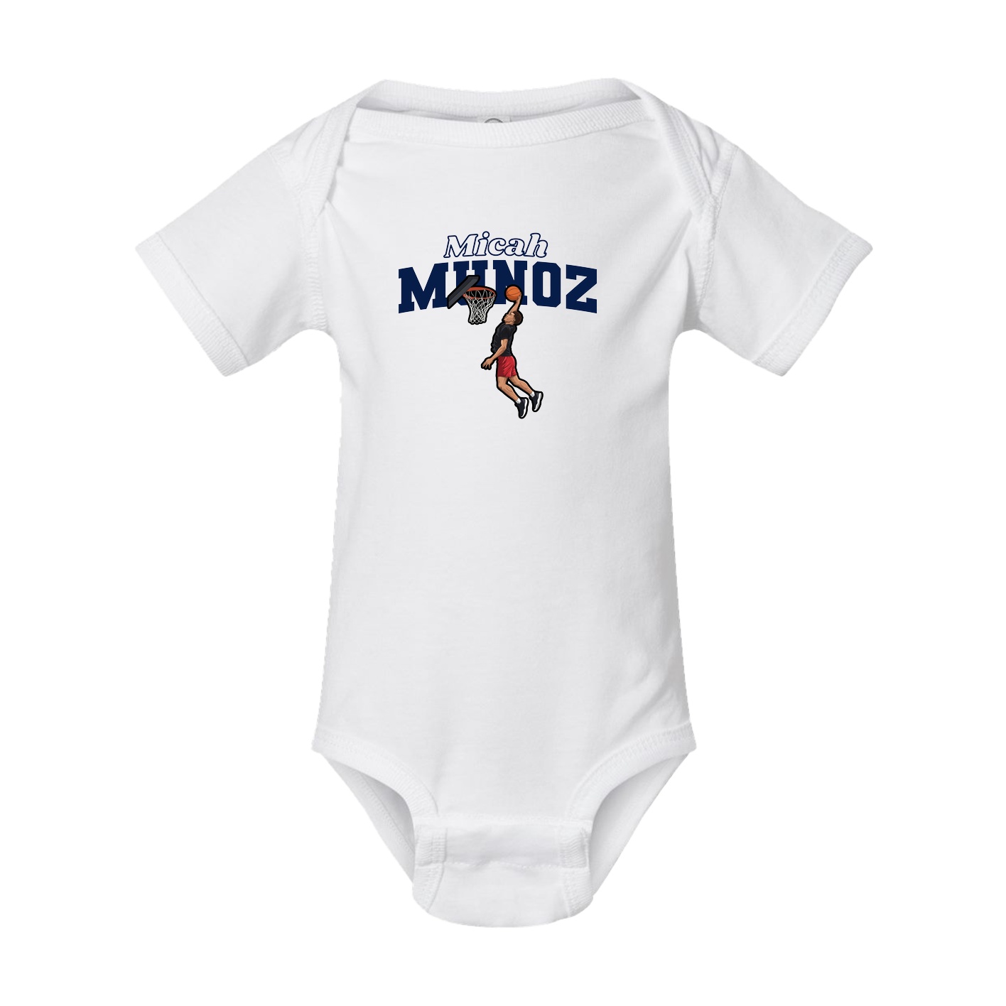 Baby Onesie — Name Arch in White