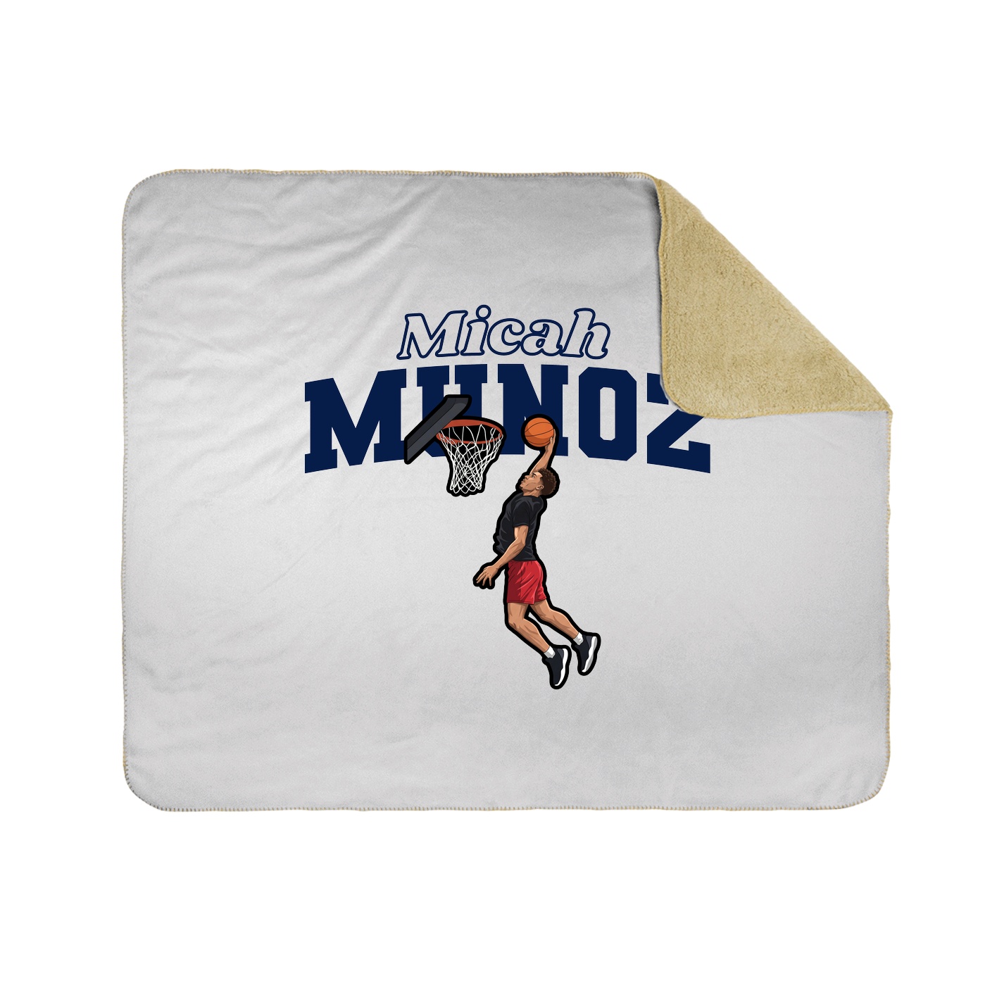 Throw Blanket — Name Arch in White