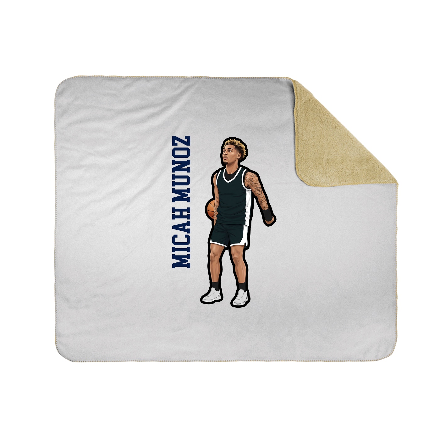 Throw Blanket — Name Vertical in White