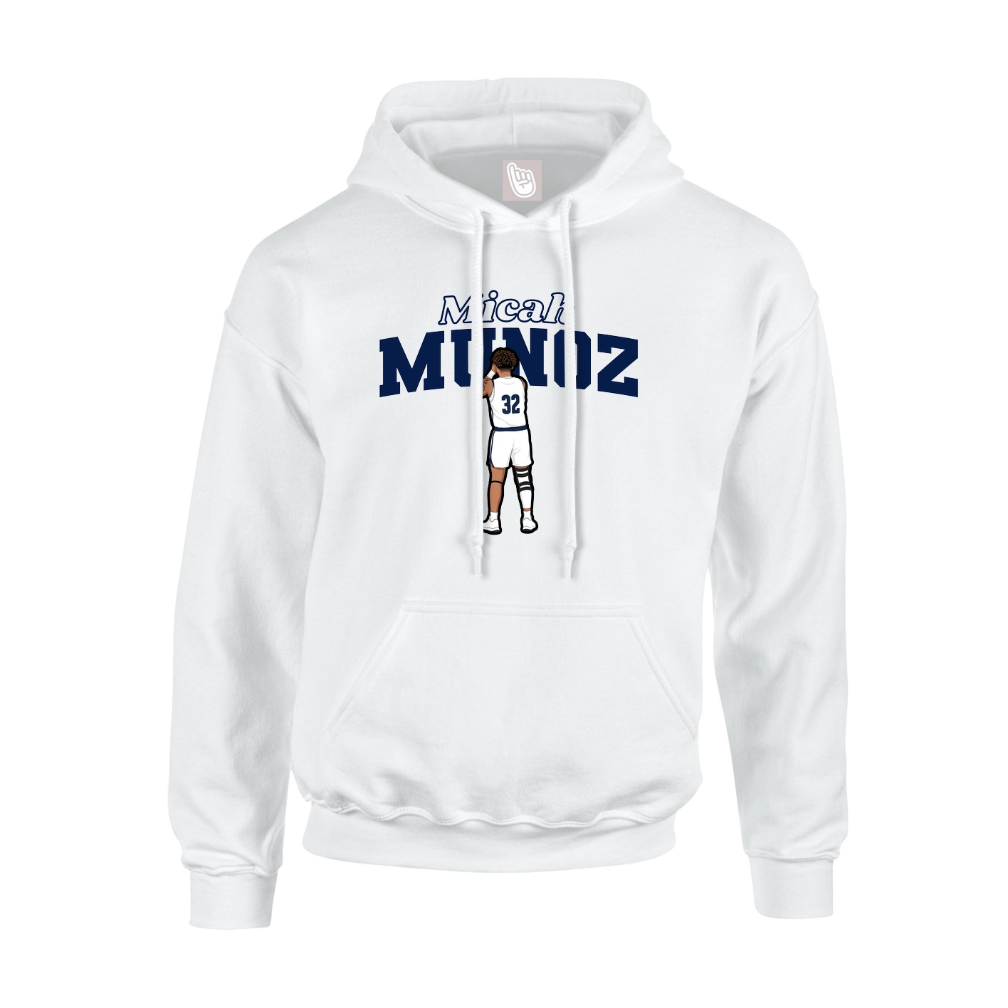 Youth Hoodie — Name Arch in White