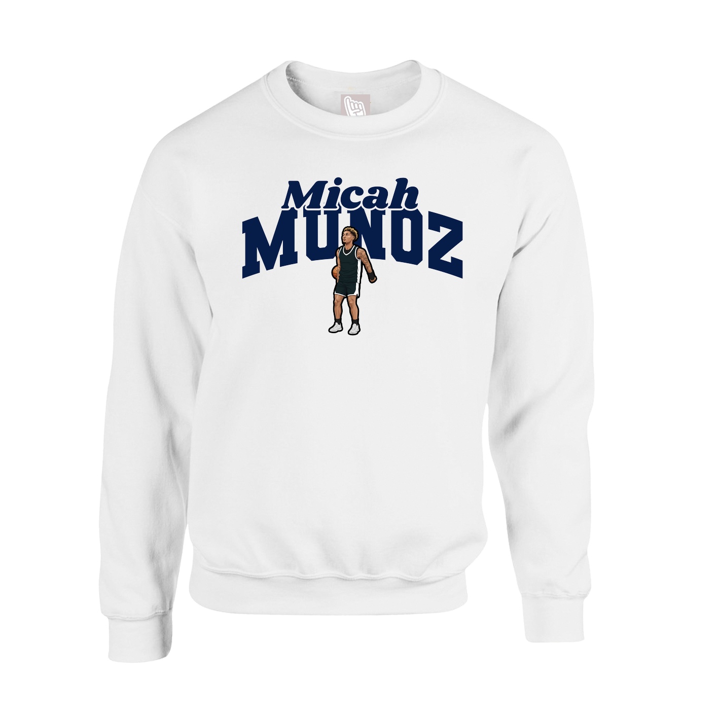 Fleece Crew — Signature Arch in White