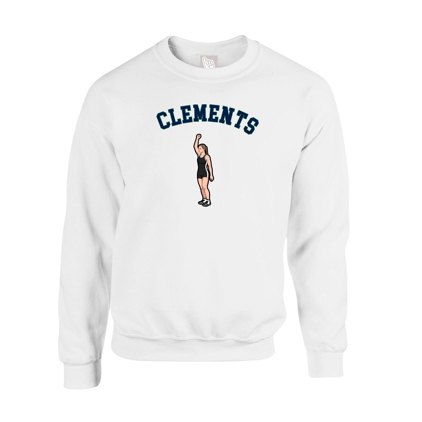 Fleece Crew — Shirsey Arch in White