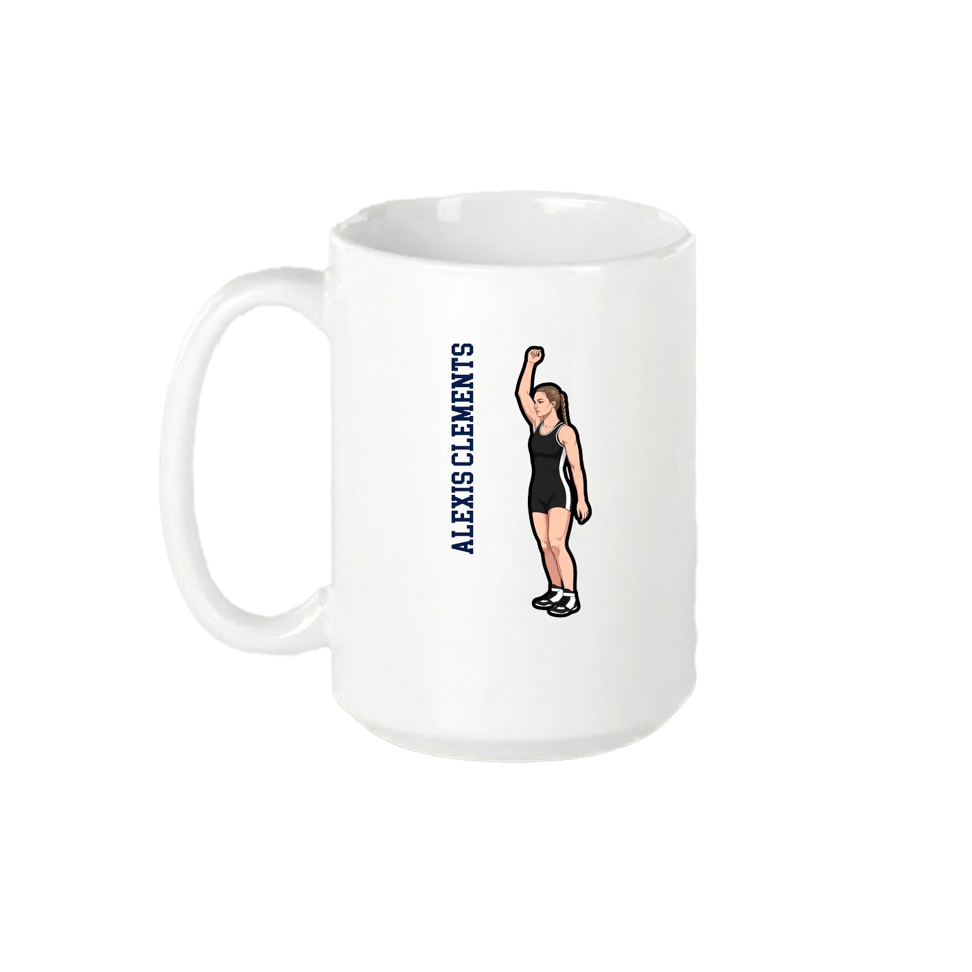 15oz Coffee Mug — Name Vertical in White