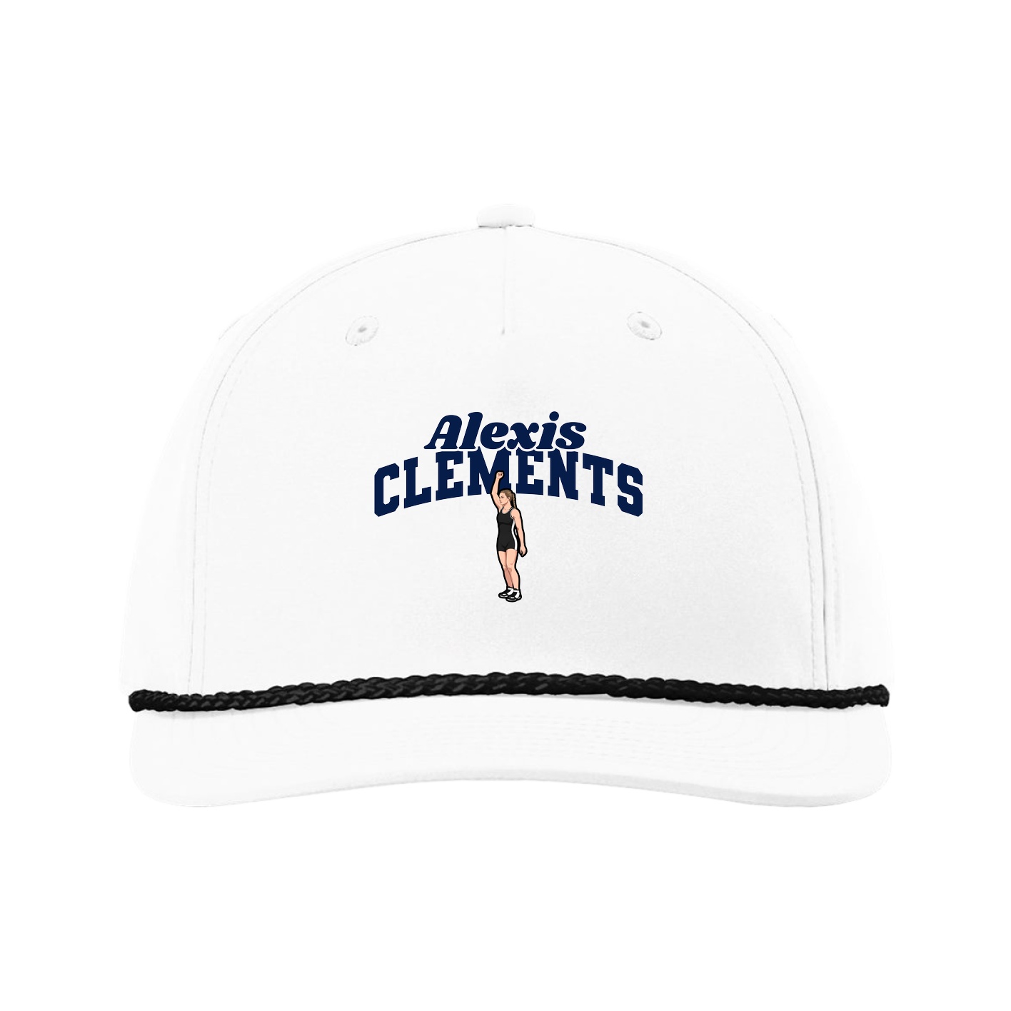 Five-Panel Classic Rope Cap — Signature Arch in White