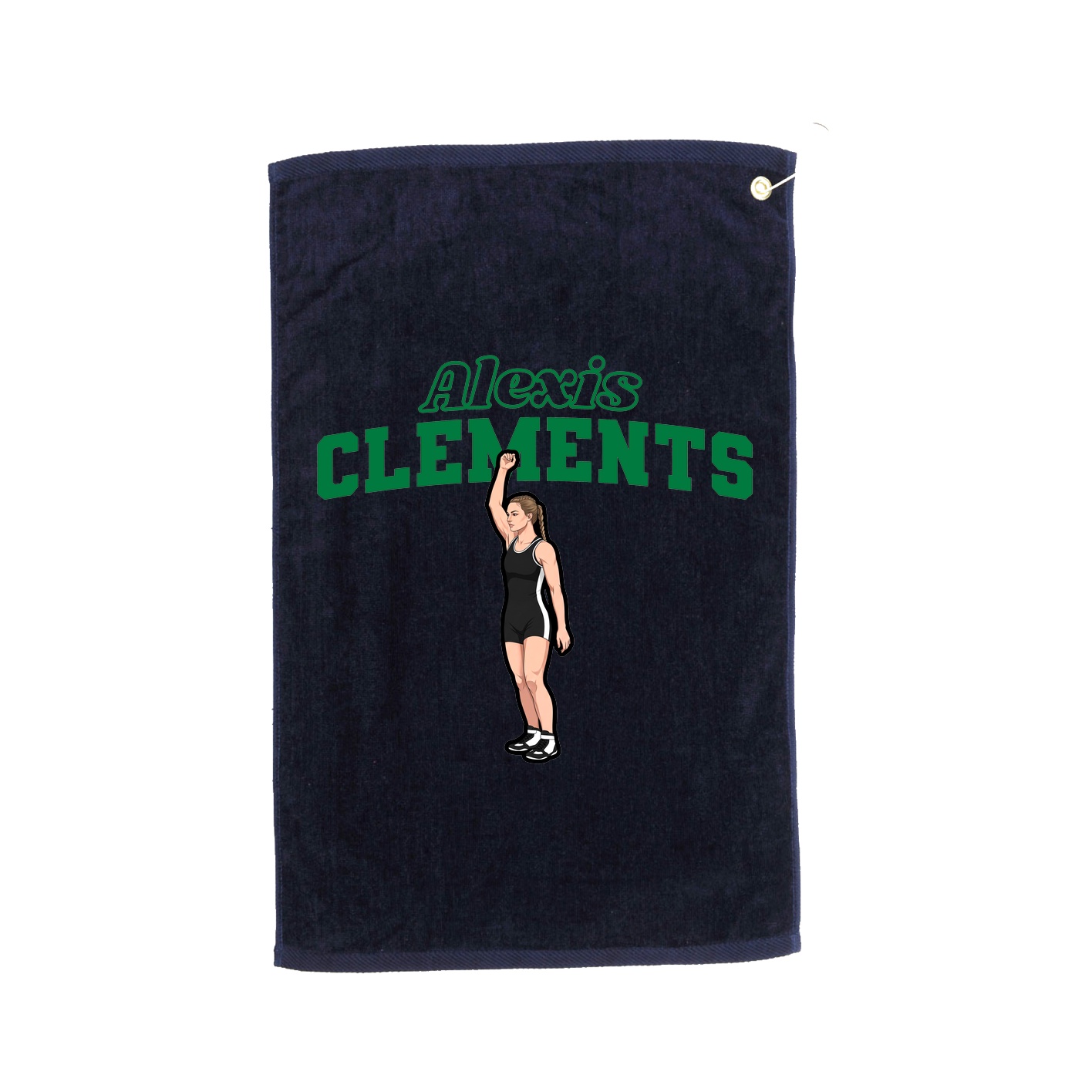 Golf Towel — Name Arch in Navy