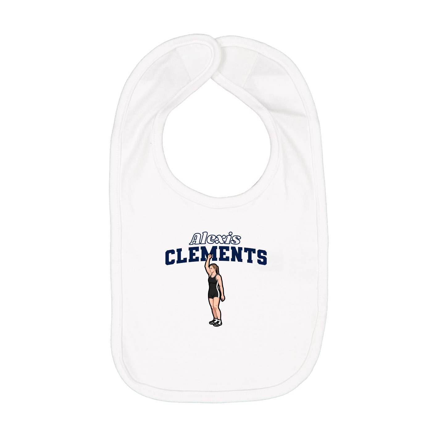 Infant Bib — Name Arch in White