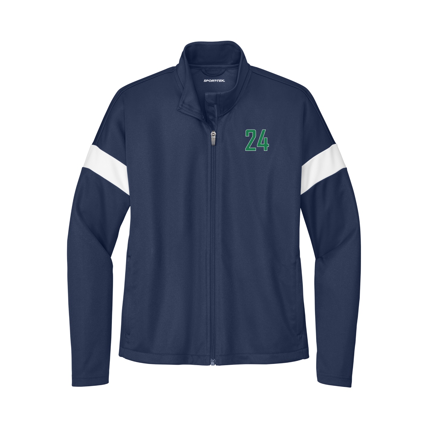 Womens Team Travel Full-Zip Jacket — Front Shirsy in Navy/White