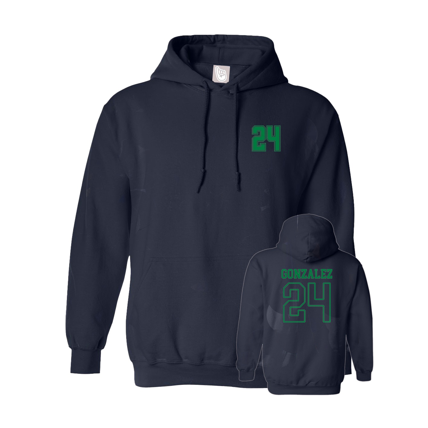 Hoodie — Chest Back in Navy