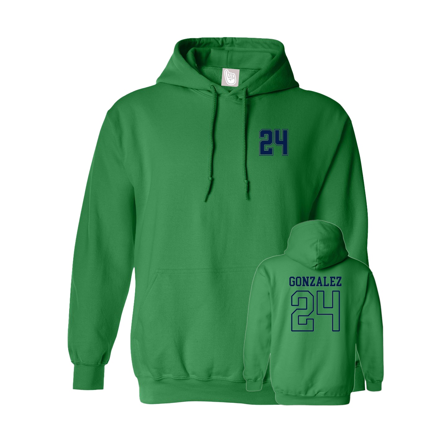 Youth Hoodie — Chest Back in Green