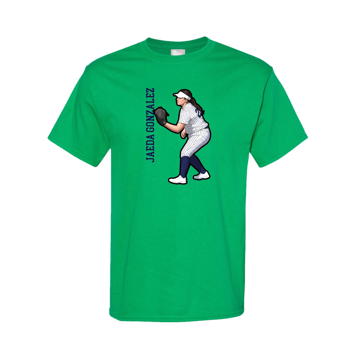 Youth Tee — Name Vertical in Green