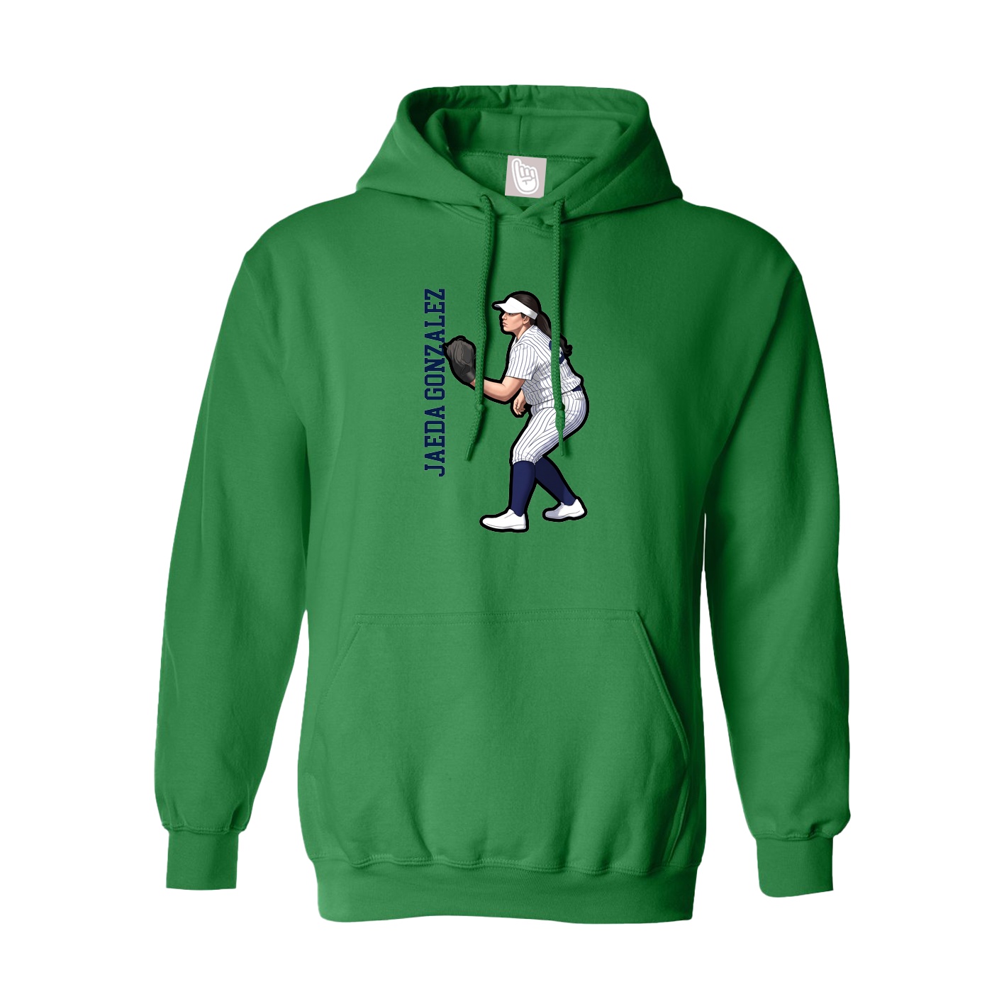 Hoodie — Name Vertical in Green