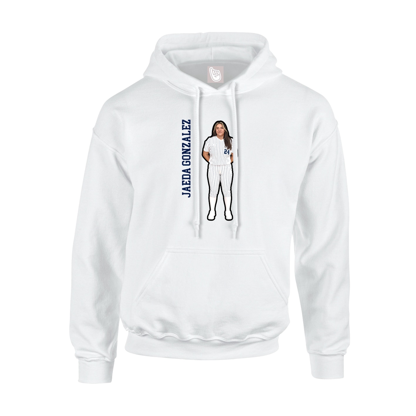 Hoodie — Name Vertical in White