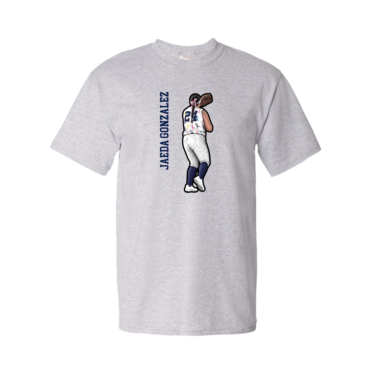 Tee — Name Vertical in Grey
