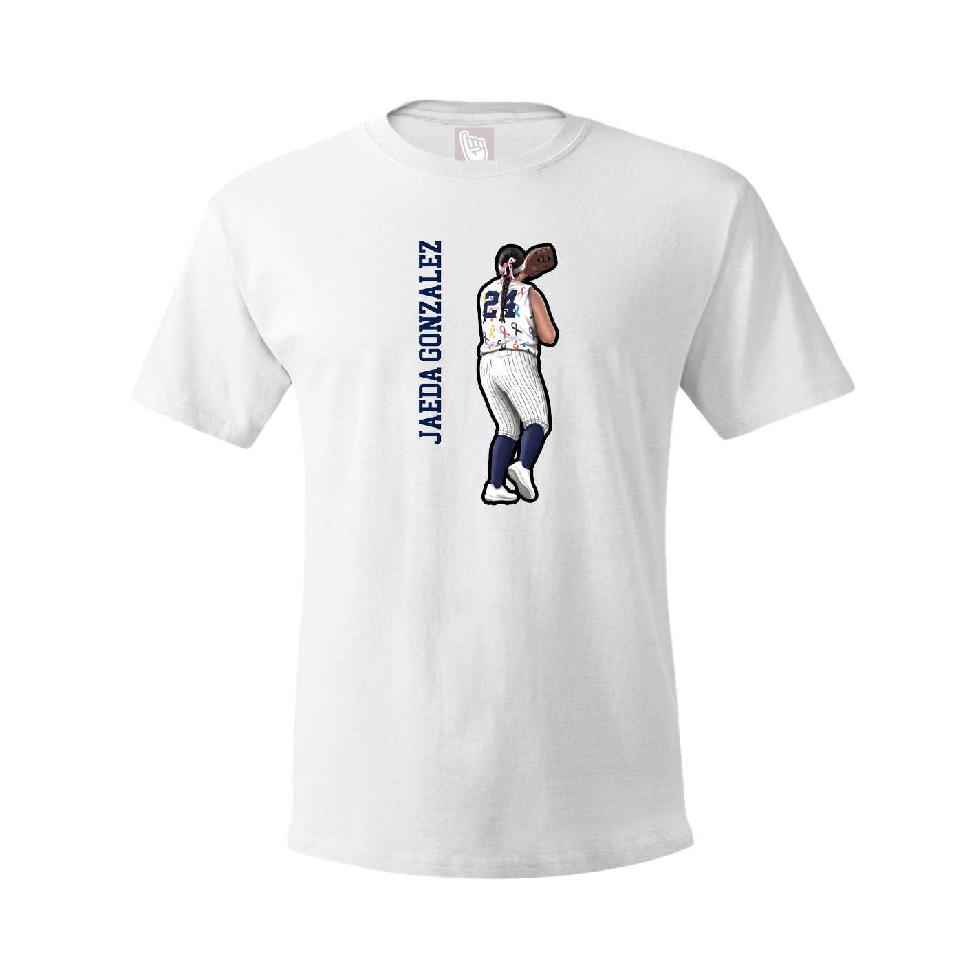 Youth Tee — Name Vertical in White