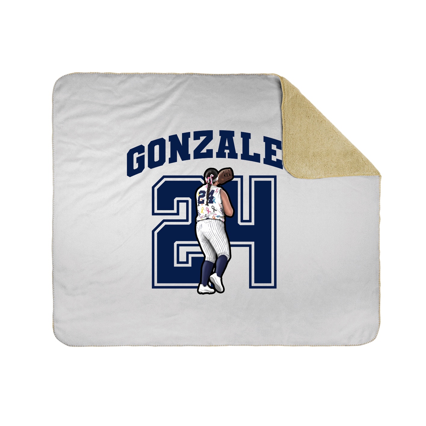 Throw Blanket — Number in White