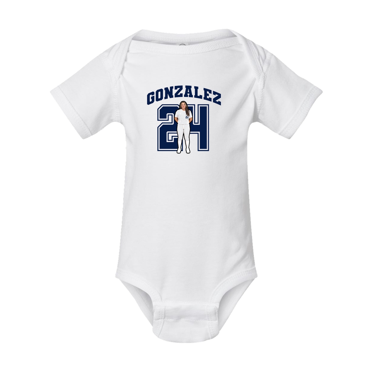 Baby Onesie — Number in White