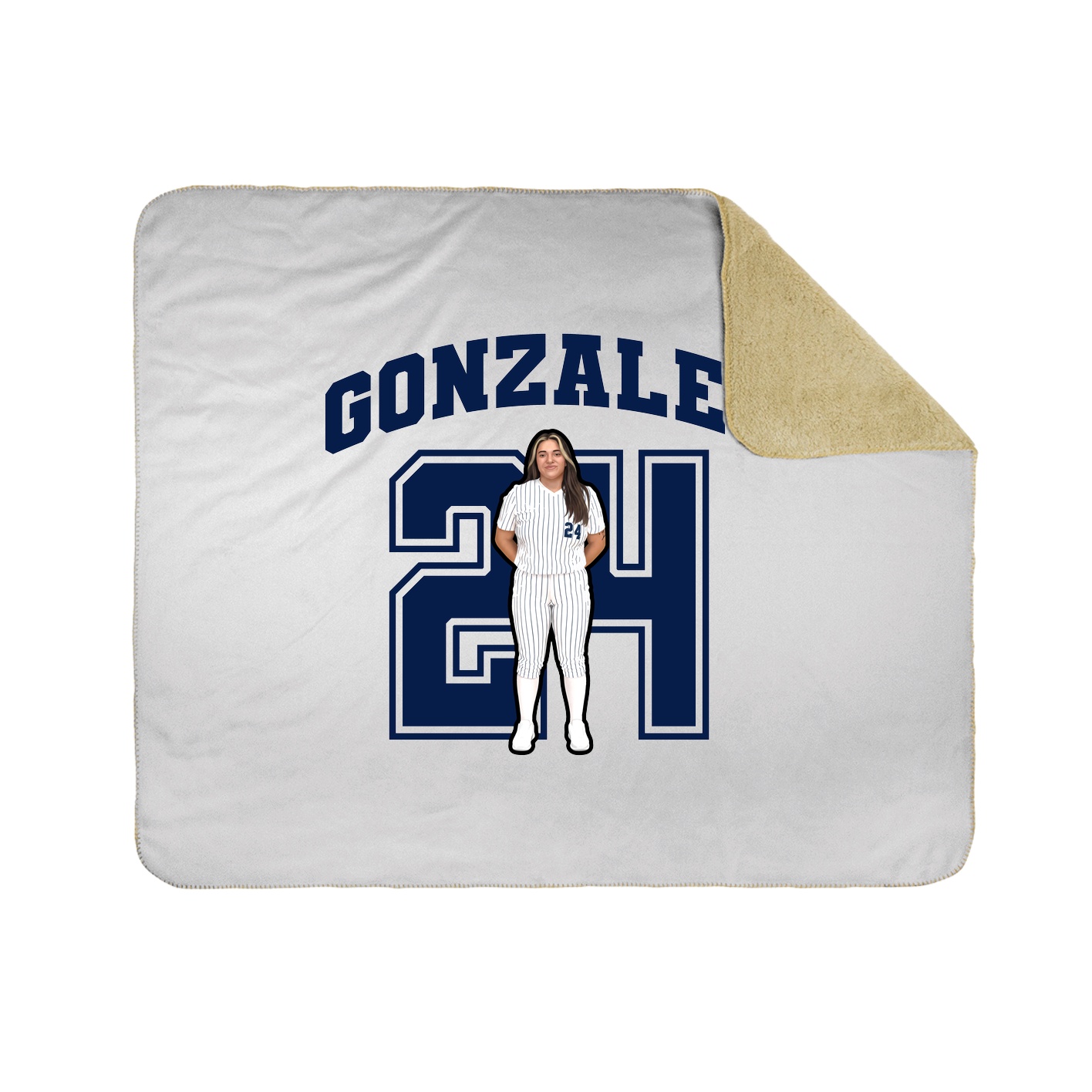 Throw Blanket — Number in White