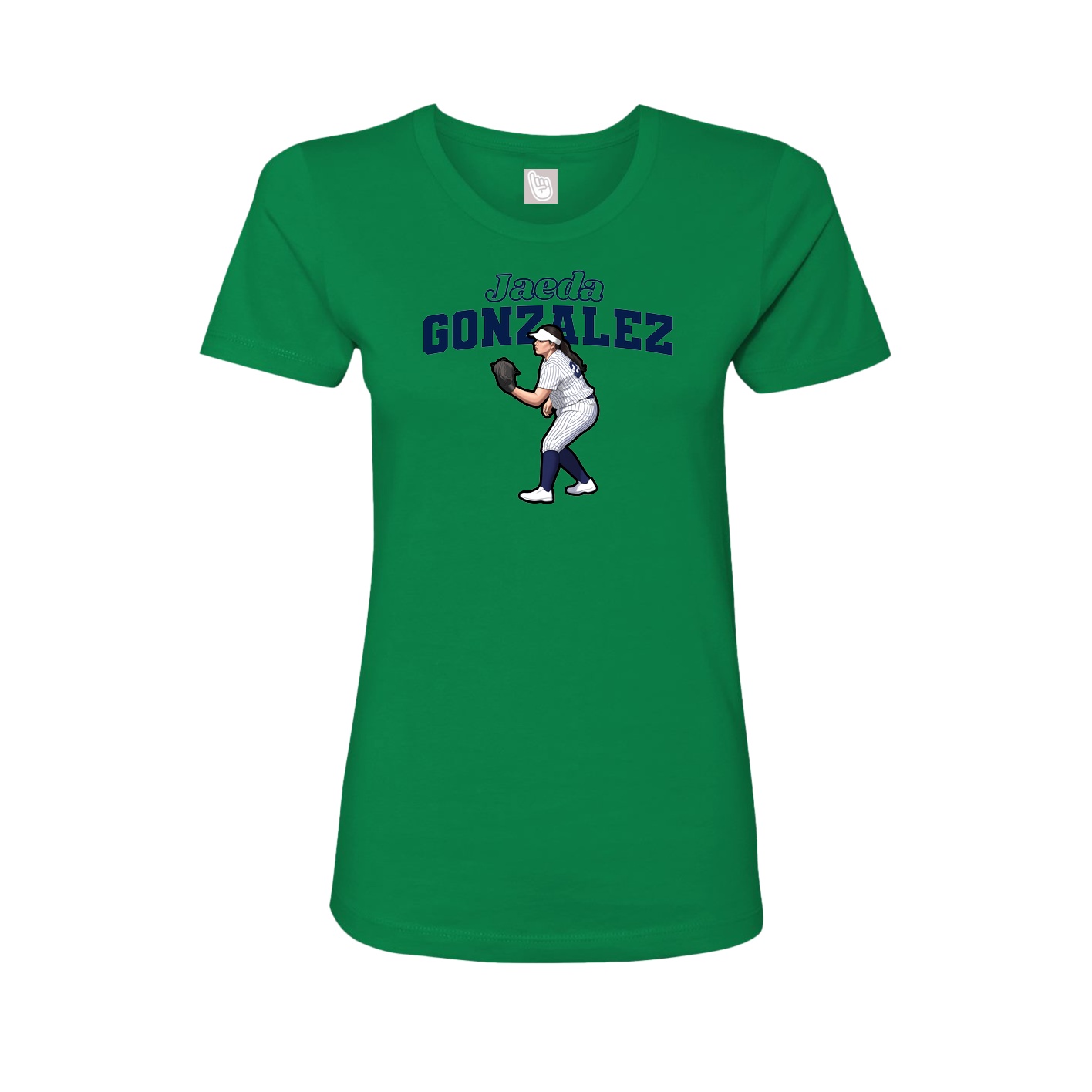 Fitted Women's Tee — Name Arch in Green