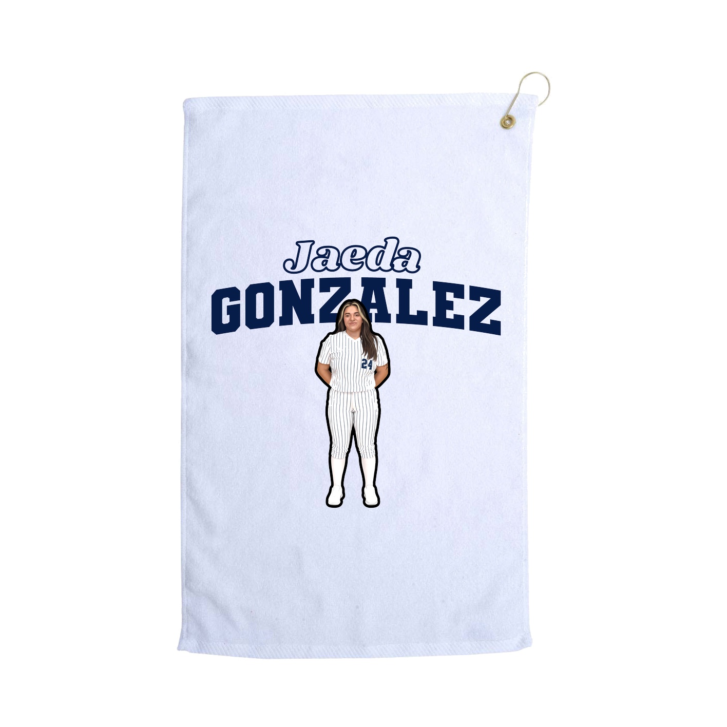 Golf Towel — Name Arch in White