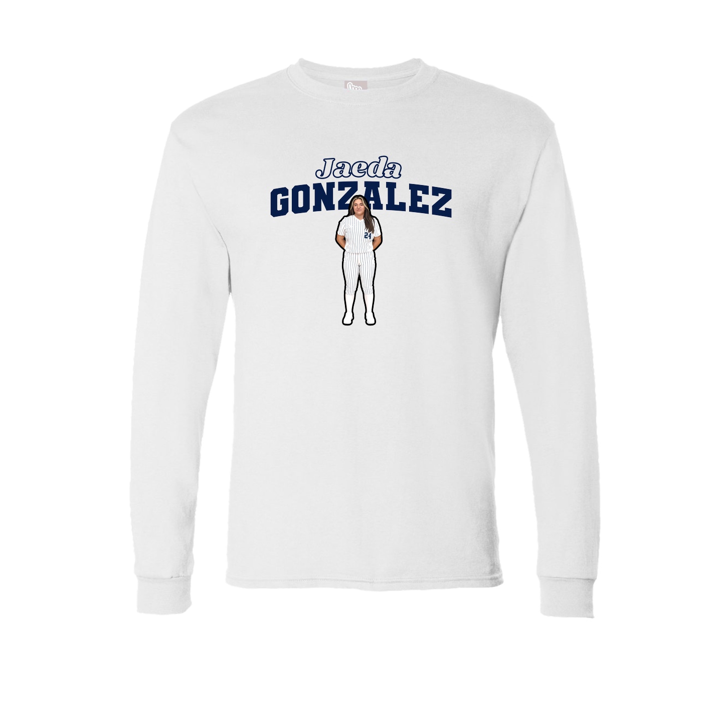Long Sleeve Tee — Name Arch in White