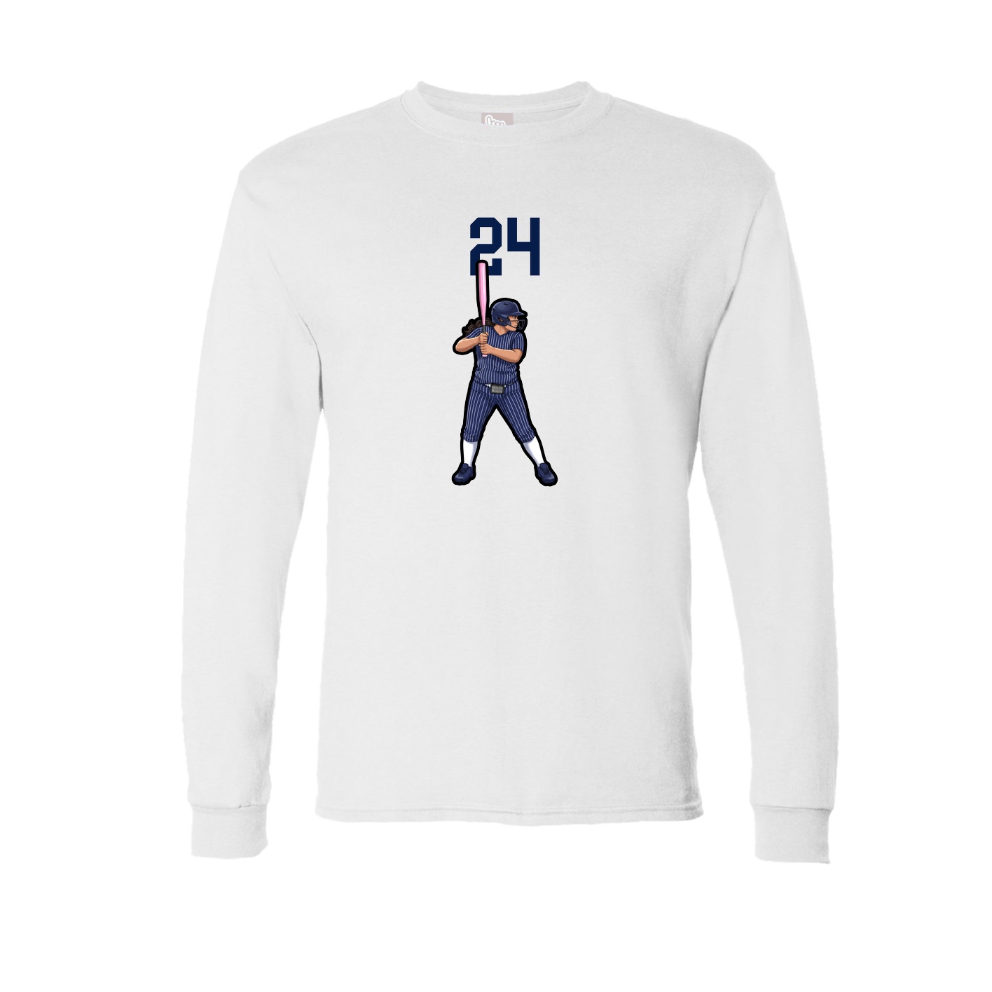 Long Sleeve Tee — Number Top in White