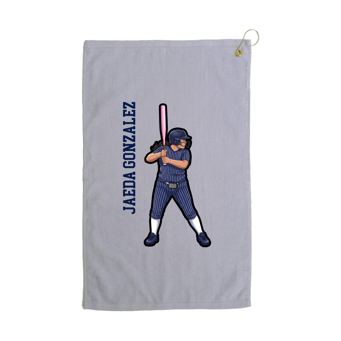 Golf Towel — Name Vertical in Grey
