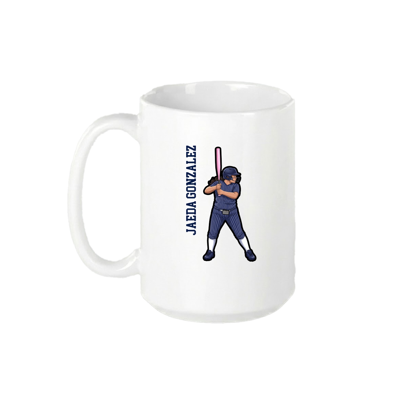 15oz Coffee Mug — Name Vertical in White
