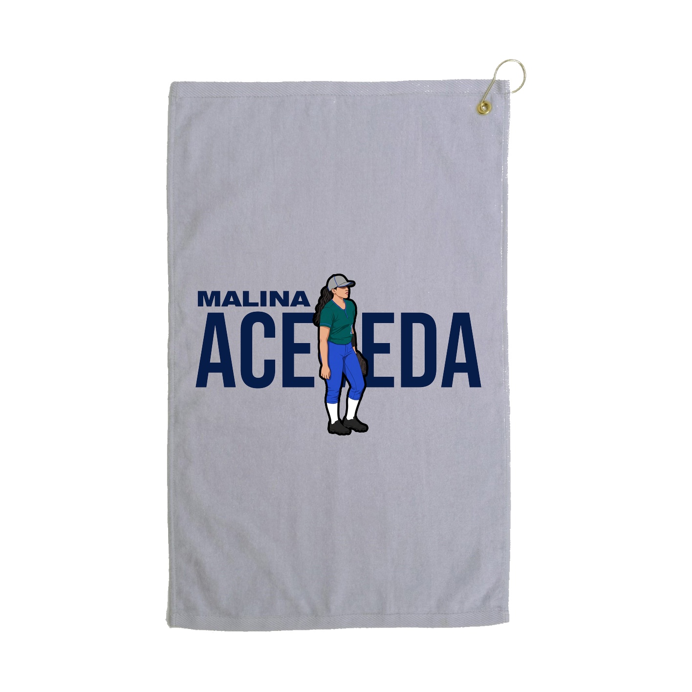 Golf Towel — Player Name in Grey
