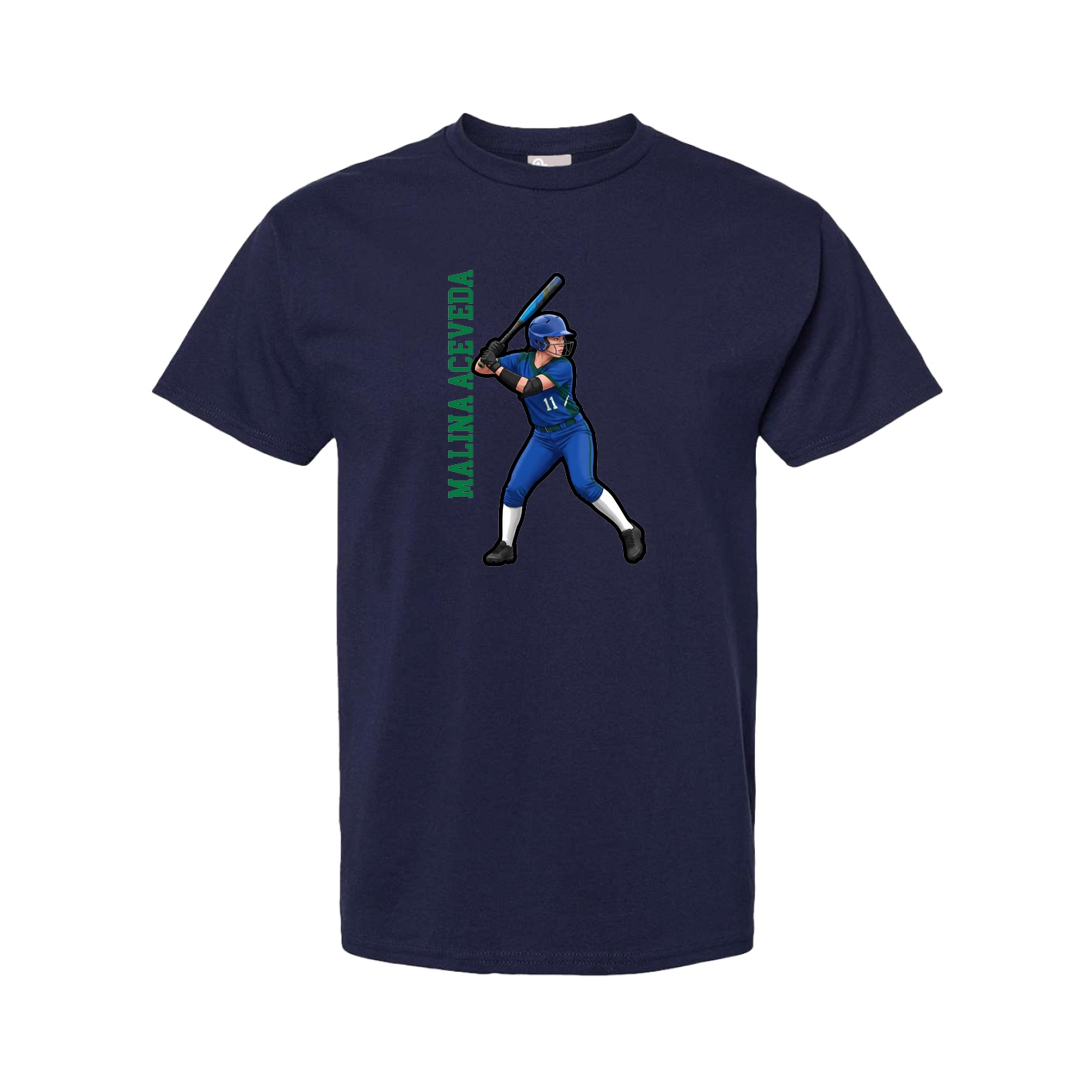 Youth Tee — Name Vertical in Navy